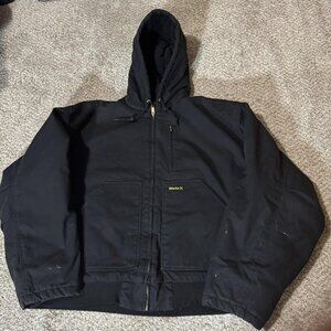 Walls Blizzard-Pruf Jacket Mens 3XL Black Hooded Canvas Insulated Workwear